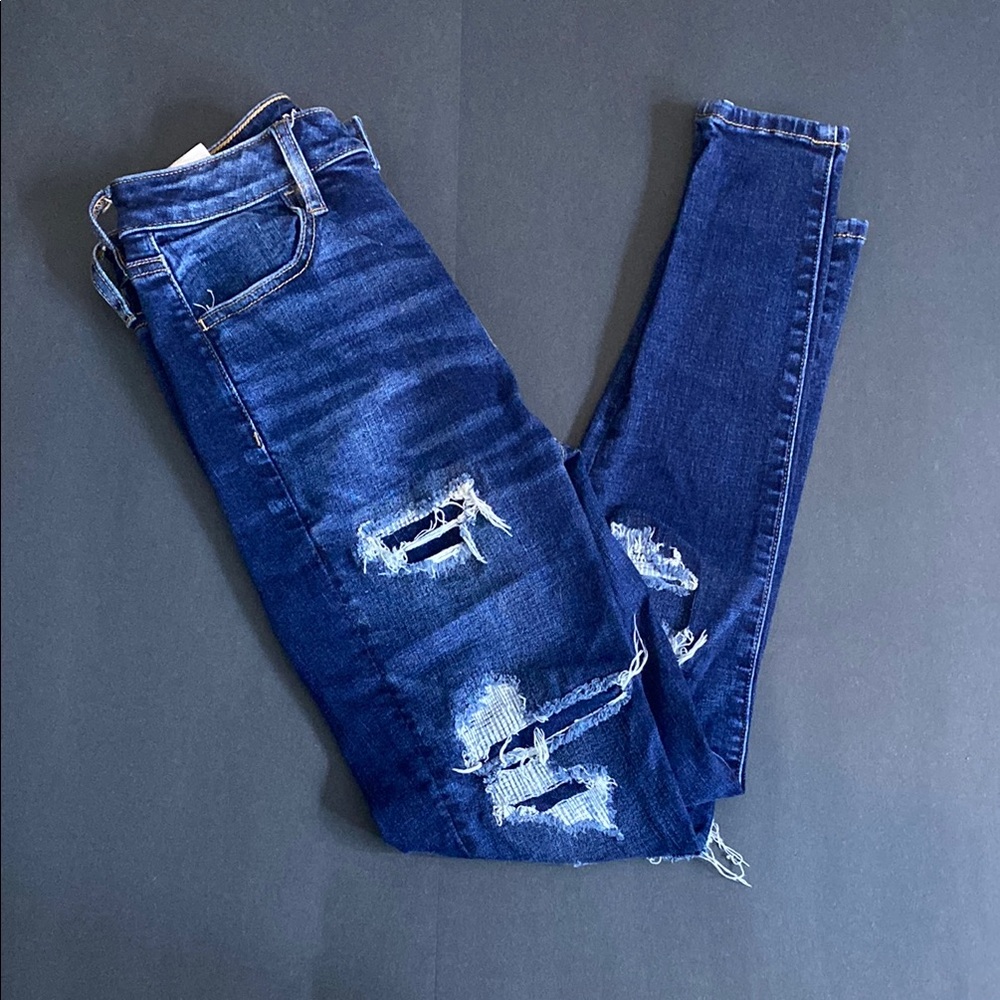 American Eagle Outfitters Distressed Blue Jeggings